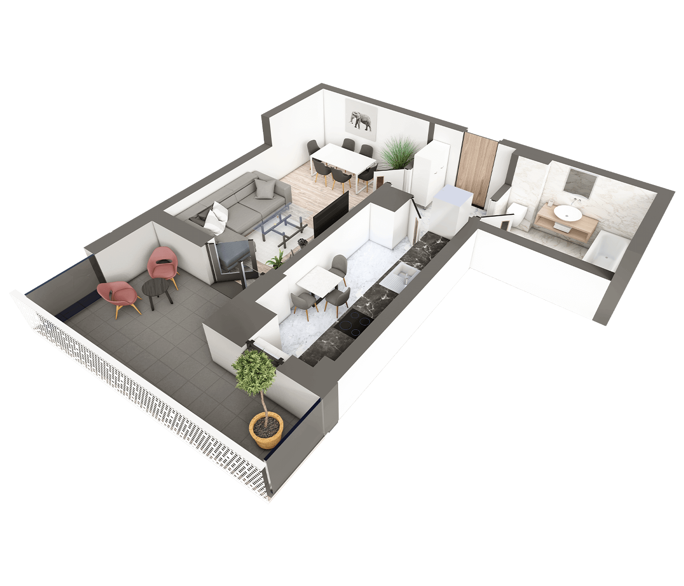 Apartamente noi cu 1, 2 și 3 camere - Blu